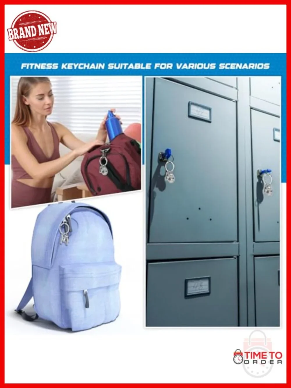 151 Pcs Fitness Keychain Set with Gift Bags and Thank You Cards